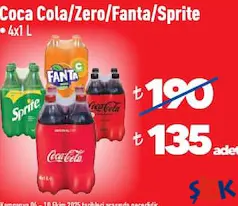 COCA-COLA ZERO/FANTA/SPRİTE KOLA 4X1 L
